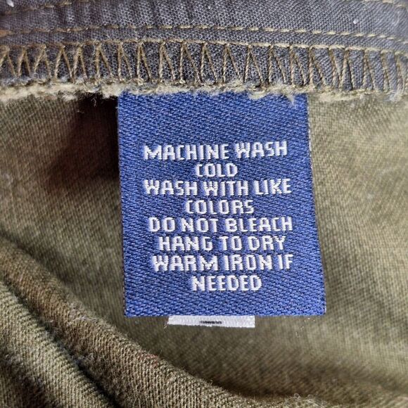 Chaps Womens Size 20W Olive Green Straight Wide Leg Pants Classic Pockets Casual - Picture 10 of 11